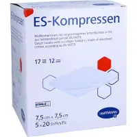 Hartmann Es-Kompressen steril 7,5x7,5 cm 12fach Großpackung 5x20 St Kompressen