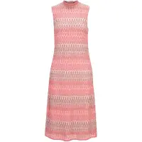 Cartoon Midikleid mit Stehkragen in Rosa/Taupe | Gr.: 46