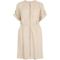 Apricot Smokkleid "Kleid mit elastischer Taille" mit Reißverschluss
