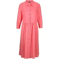 Goldner Luftiges Hemdkleid mit Knopfleiste, Midi in koralle | Gr.: 46