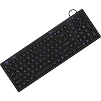 Keysonic KSK-6031INEL-B (DE), Kompakt Hygienetastatur, Industrietastatur, USB, Beleuchtung, schwarz, Volle Größe (100%), Kabelgebunden, USB, QWERTZ, Schwarz