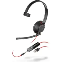 Poly Blackwire 5210 Kopfhörer Kabelgebunden Kopfband Anrufe/Musik USB Typ-A Schwarz, Rot