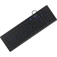 Keysonic KSK-8031INEL-B (DE) Hygienetastatur, Industrietastatur, USB, Beleuchtung, schwarz, Volle Größe (100%), Kabelgebunden, USB, QWERTZ, Schwarz