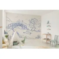 Komar Kindertapete "Disney Winnie the Pooh Blue Ink" bedruckt glatt