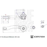 Blue Print Spurstangenkopf Spurstange für TOYOTA Yaris Schrägheck (P1) Vorne Rechts ADBP870084