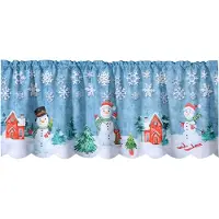 Weckbrodt Scheibengardine "Schneemann" Gr. 1, bunt (multi), B:120cm H:45cm, Microfaser, Polyester, Gardinen, Scheibengardine, Bistro, Gardine, Tunnelzug, blickdicht, bedruckt, HxB 45x120cm, Store