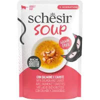 Schesir Cat Soup mit Lachs und Karotten Nassfutter Katze (Beutel)