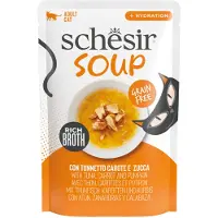 Schesir Cat Soup mit Thunfisch, Karotten und Kürbis Nassfutter Katze (Beutel)