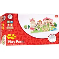 Bigjigs Holzspielfarm mit Accessoires, 48dlg.
