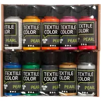 Creativ Company Textilfarbe Set Metallic Perlmutt 10 Farben 10x50ml