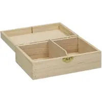 Playwood Holzkartenkiste mit 2 Fächern und Klappdeckel