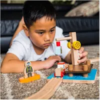 Bigjigs Rail Port mit Kran, Boot und Taucher