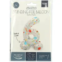 Folat Stehender Folienballon Joyful Party Nummer 6 -72cm