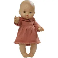 Heless Puppen-Strickkleid aus 100 % Bio-Baumwolle, pfirsich, Gr. 28-35 cm