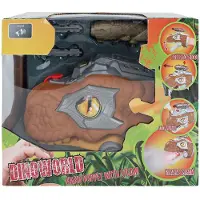 Dino World Dinoworld Dinosaurier-Handpuppe mit Dampflicht und Sound, 17 cm