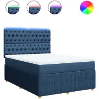 vidaXL Boxspringbett mit Matratze Blau 140x200 cm Stoff