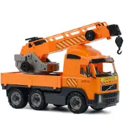 Cavallino Volvo Kranwagen Spielzeug orange Kunststoff realistische Details