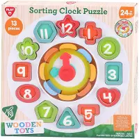 Playgo Sortierformen aus Holz – und Lernuhr – 13-tlg.
