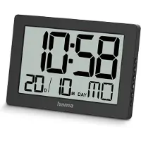 Hama 00222230, Wand/Tisch, Digitale Uhr, Rechteck, Schwarz, Akku, 180 mm