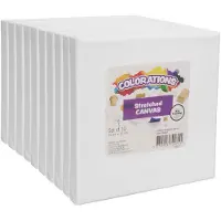 Colorations Leinwand Spielzeug Set 10 Stück weiß 10x10 cm kreativ
