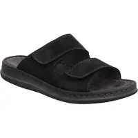 Rohde Herren Pantoletten Clogs Leder Klettverschluss Alassio 6240, Größe:42 EU, Farbe:Schwarz