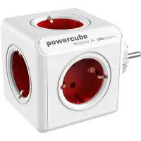Allocacoc PowerCube Original Rot, Steckdosenwürfel und Reiseadapter (Typ EF)