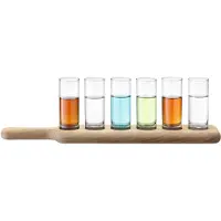 LSA International Shotglas L.S.A. Paddle Vodka Set mit Servierplatte (6-Stück)