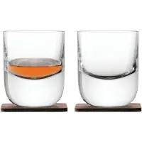 LSA International Whiskyglas L.S.A. Whisky Tumbler Glas mit Untersetzer 270 ml (2-Stück)