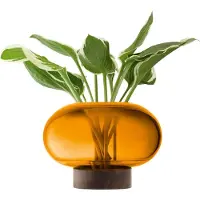 LSA International Vase L.S.A. Oblate Amber/Orange 19,5 cm
