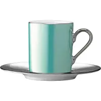 LSA International Kaffeebecher L.S.A. Palazzo mit Untertasse Green 100 ml