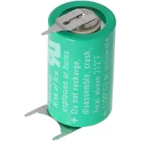 Varta CR1/2AA Lithium Batterie 6127 mit 3er Print Lötfahne, Pluskontakt 2er, Minus 1er, Rastermaß 10mm