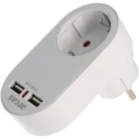 Goobay Steckdose mit 2x USB-Port, 2,0A Schutzkontaktsteckdose 16A