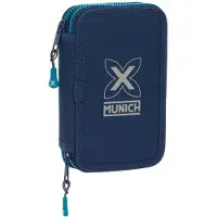 Safta Doppel-Federtasche Nautic Marineblau 12.5 x 19.5 x 4 cm 28 Stücke