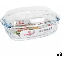 Big Buy Cooking Cacerola Con Tapa Quttin 63096 Vidrio 32,8 x 19,7 x 13 cm (3L + 1,5L)