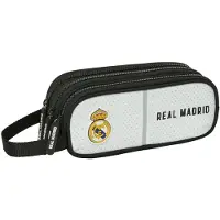 Real Madrid Dreifaches Mehrzweck-Etui C.F. Weiß Grau 21 x 8.5 x 7 cm