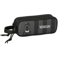 Wednesday Zweifaches Mehrzweck-Etui Schwarz 21 x 8 x 6 cm