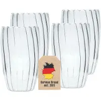 Intirilife Thermo Tee Kaffee Glas 350 ml Striped Style