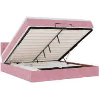vidaXL Ottoman-Bett mit Matratze & LEDs Rosa 160x200 cm Samt