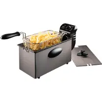 Bestron Öl-Fritteuse mit Kaltzonentechnologie, 3,5 Liter, mit Temperaturregler, spülmaschinengeeignet, 2000 Watt, Farbe: Anthrazit