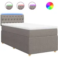 vidaXL Boxspringbett mit Matratze Taupe 80x200 cm Stoff