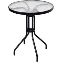 VCM 3-tlg. Bistroset | Balkonset | Gartentisch: 60 cm, Höhe: 72 cm | Sitzgarnitur mit Glastisch | Bistrostuhl Poly-Rattan