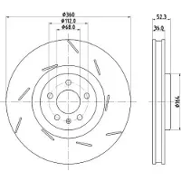 Hella Bremsscheibe PRO High Carbon 8DD 355 134-671