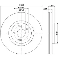 Hella Bremsscheibe PRO High Carbon 8DD 355 128-891