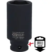 Ks Tools Werkzeuge-Maschinen GmbH 1/2 Sechskant-Kraft-Stecknuss, lang, 28mm, auf Hänger