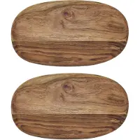 House Doctor HDWood Tablett Akazienholz 33 x 19 cm 2er-Set - , Holz, Holz