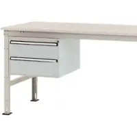 Manuflex ZB4514.7035 Gehäuse-Unterbau Stationär, Nutzhöhe 300 mm mit 2 Schubfächer. Für Tischtiefe 1200 mm