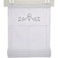 Kutti Heimtextilien Raffrollo / Ösenrollo Kessy Crown weiss/silber Öse K 45/140