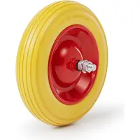 Wiltec Schubkarren PU Rad 3.50-8 Vollgummi Polyurethan Reifen pannensicher