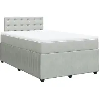 vidaXL Boxspringbett mit Matratze Hellgrau 120x190 cm Samt