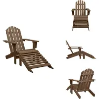 vidaXL Gartensessel mit Fußstütze Holz Braun - Gartenstühle